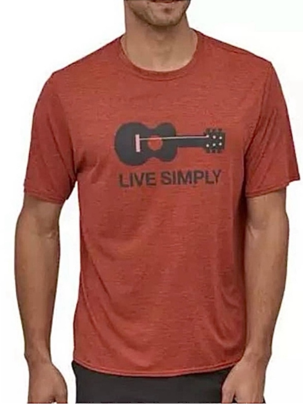 Patagonia Live Simply Guitar Mens Capilene Cool Daily XL Short Sleeve Shirt - Picture 1 of 4